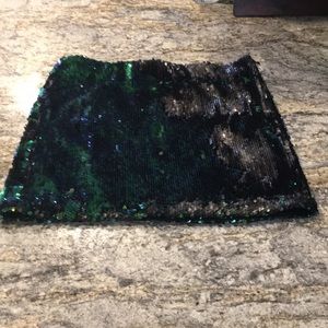 GUESS sequin green mini skirt